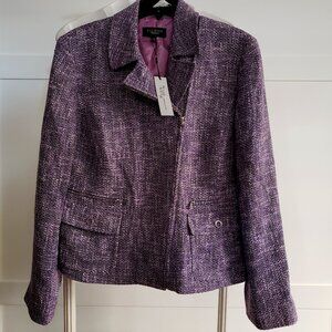 BNWT TALBOTS premium moto zip tweed jacket THE KATE FIT (14)
